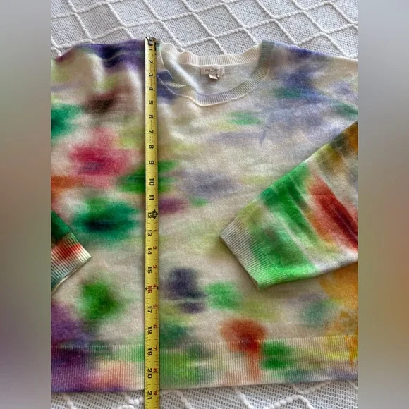 Anthropologie Pilcro The Alani Crew Neck Cropped Cashmere Tie dye Sweater. XL - Picture 4 of 7